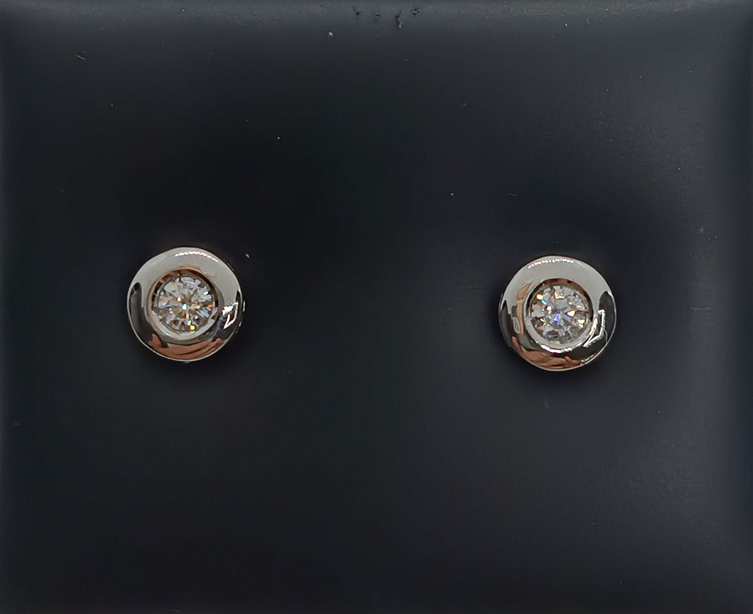 PENDIENTES ORO BLANCO 1ª LEY 18 KTES Y DIAMANTES 428122/6WBA