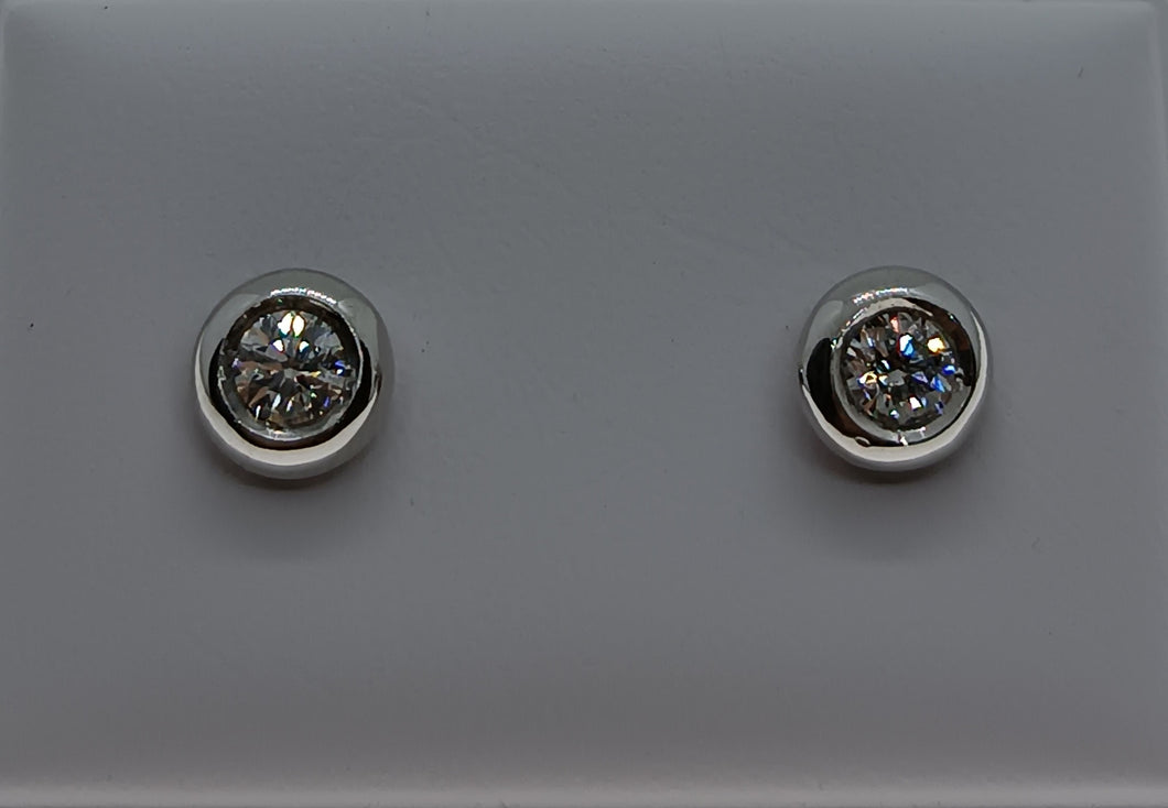 PENDIENTES ORO BLANCO 1ª LEY 18 KTES Y DIAMANTES 4281321BA