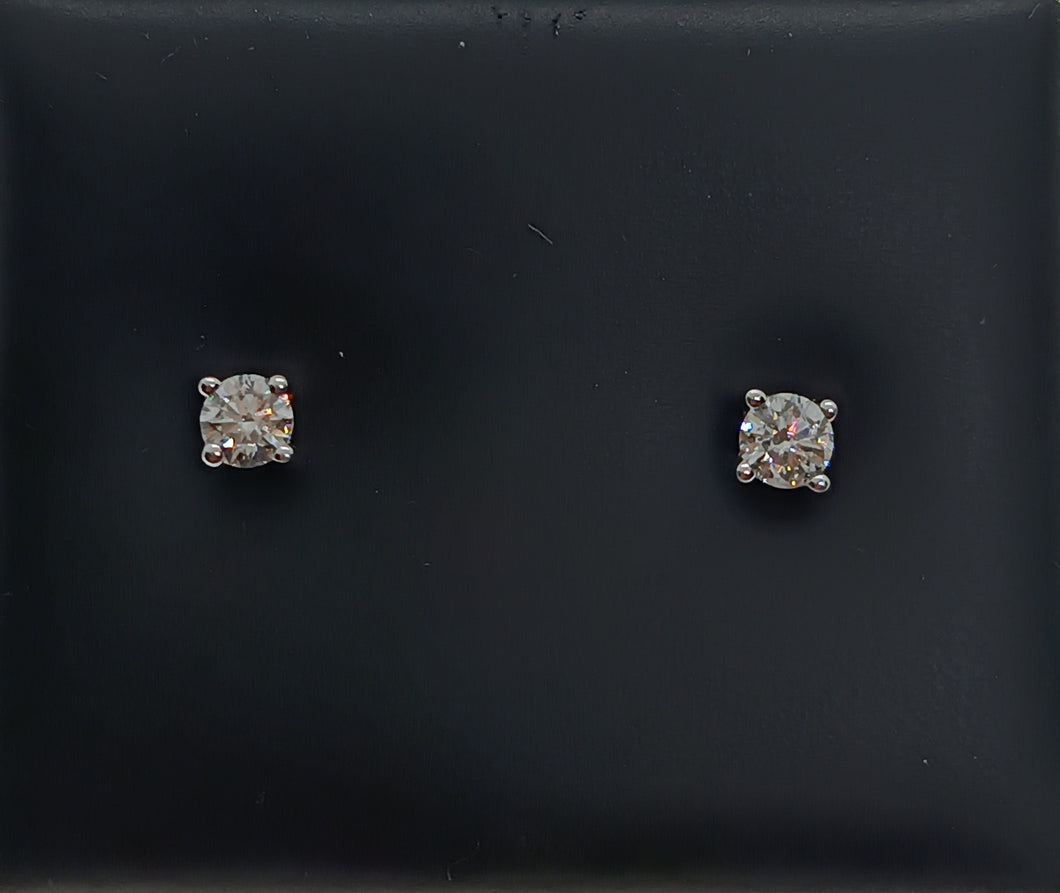 PENDIENTES ORO BLANCO 1ª LEY 18 KTES Y DIAMANTE 790089BA