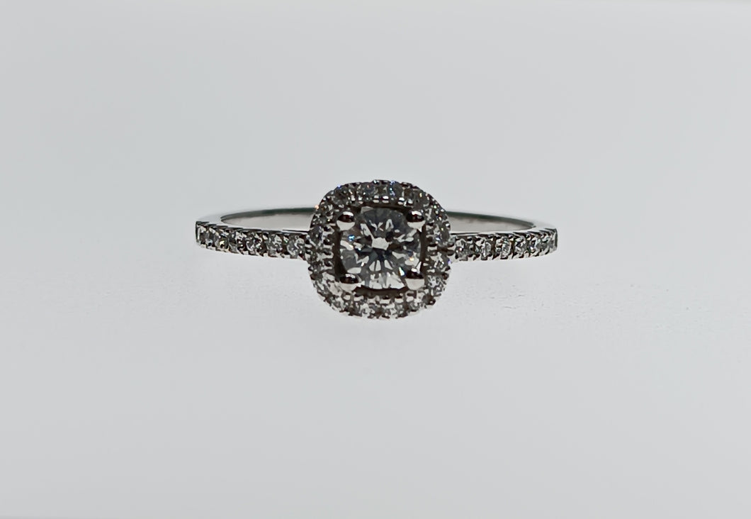 ANILLO ORO BLANCO 1ª LEY 18 KTES Y DIAMANTES SO-836